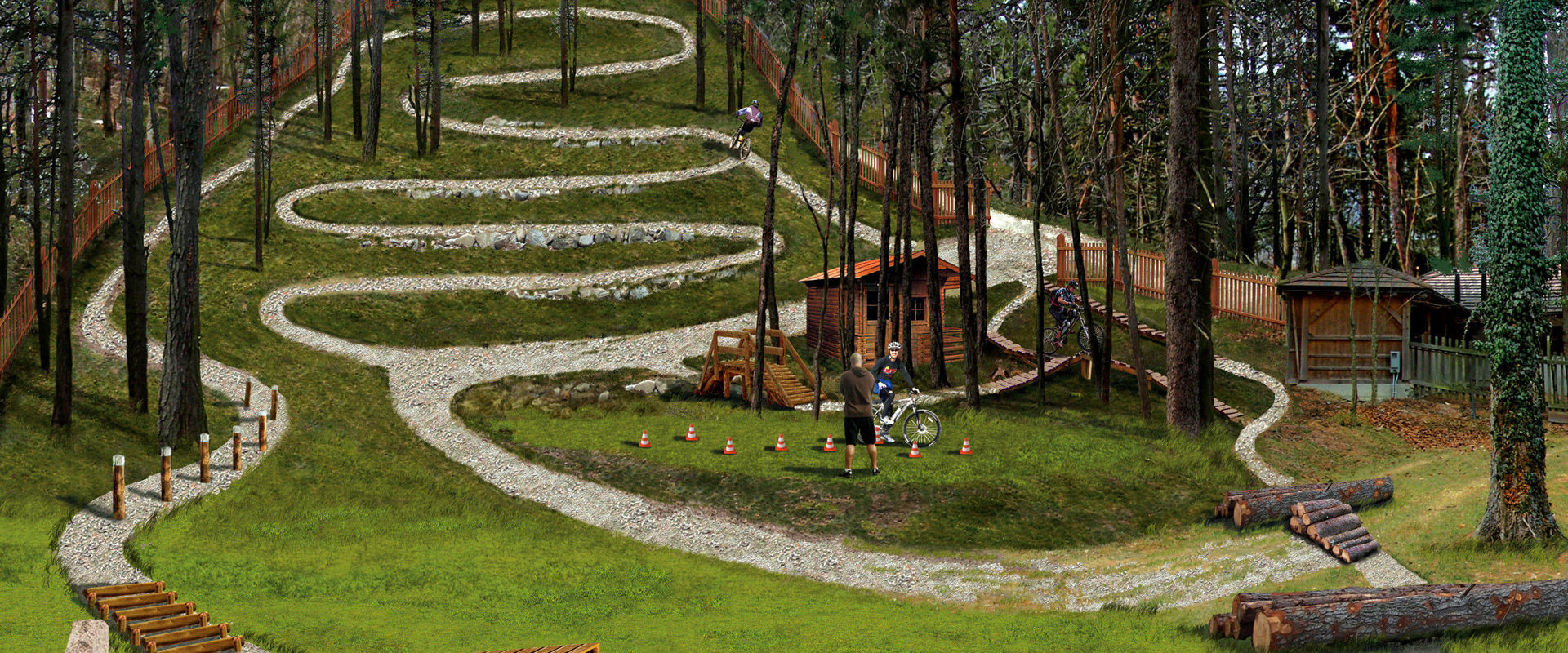 Ötzi Bike Academy Naturns Bike Parcours mit Fahrtechniktrainings.
