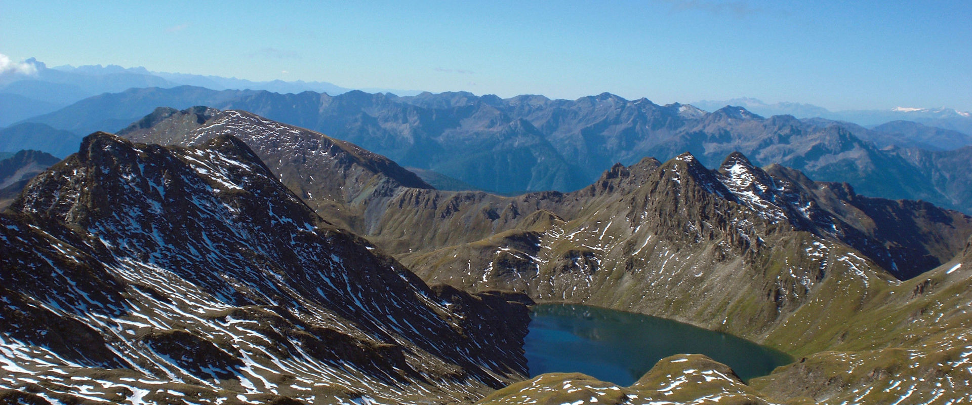 Pfunderer Höhenweg - Wilde Kreuzspitze Bergsee bei der Wilden Kreuzspitze am Pfunderer Höhenweg.